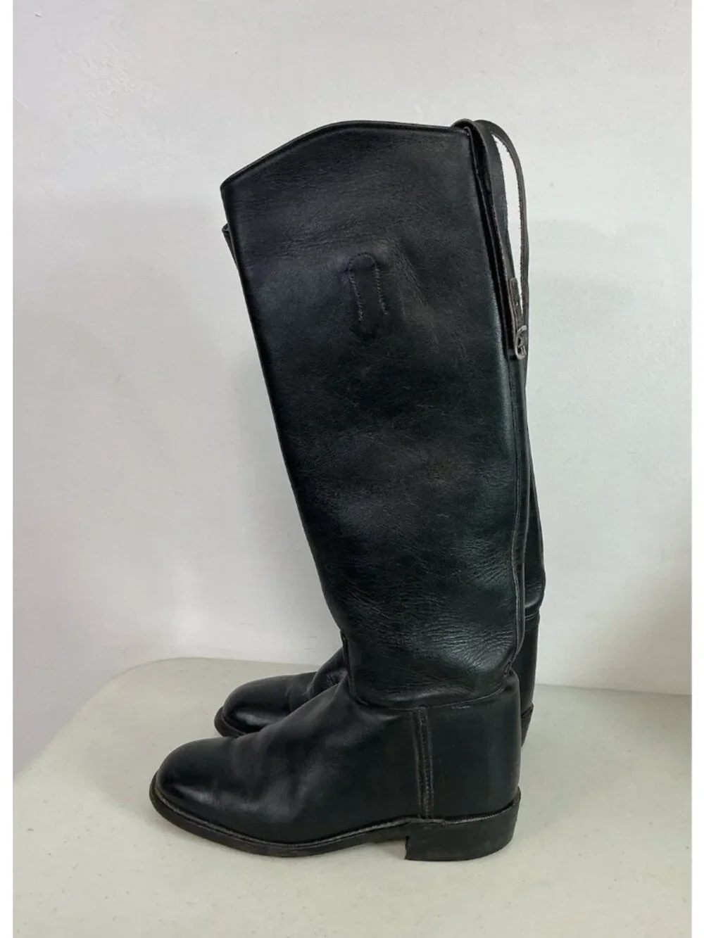 Tall Black Leather Riding Boots Equestrian Womens 6